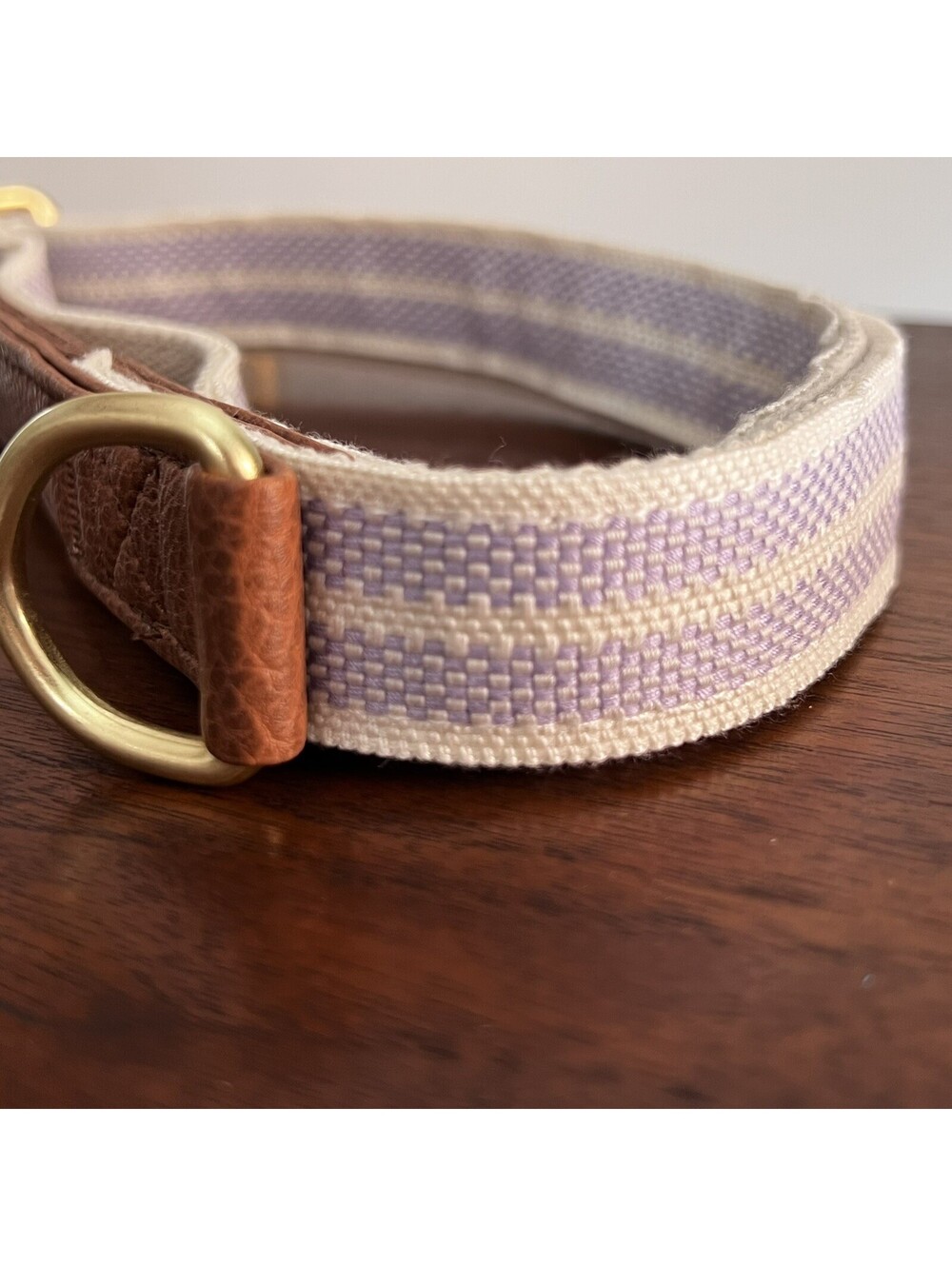 NWT Top Paw 4’ Short Purple White Faux Leather Linen Unisex Dog Leash